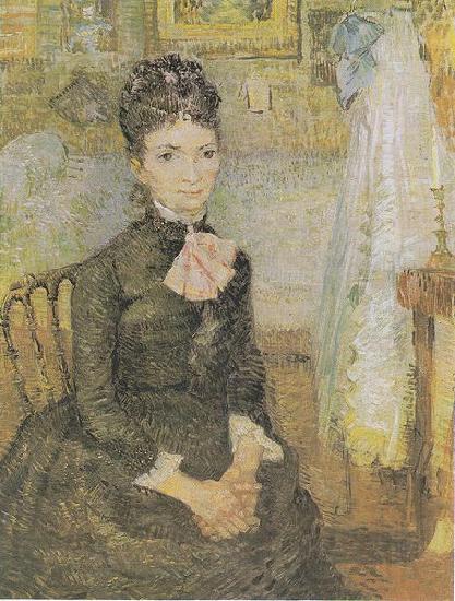 Vincent Van Gogh Woman sitting next to a cradle Norge oil painting art
